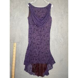 Vintage Jessica Howard 14 purple floral cowl neck witchy high low whimsigoth